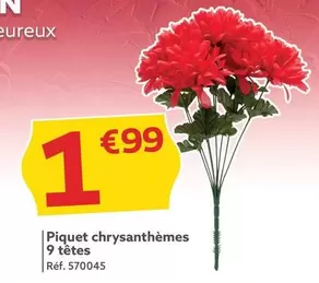 Piquet Chrysanthèmes 9 Têtes