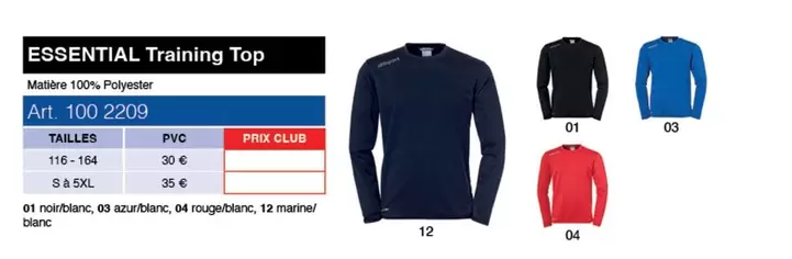 Essential Training Top offre à 30€ sur uhlsport