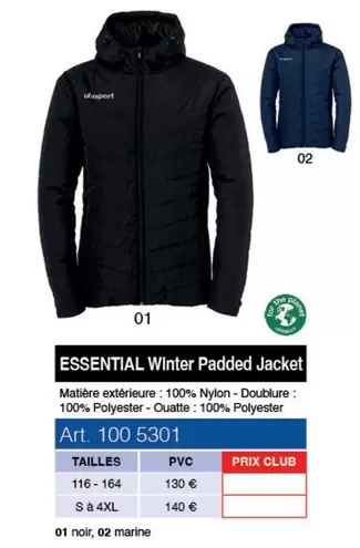 Uhlsport - Essential Winter Padded Jacket offre à 130€ sur uhlsport