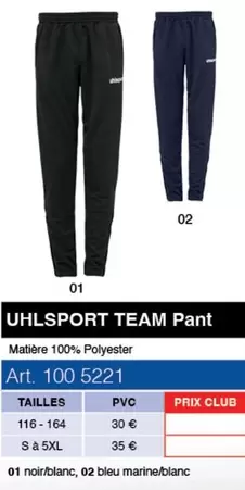 Uhlsport - Team Pant offre sur uhlsport