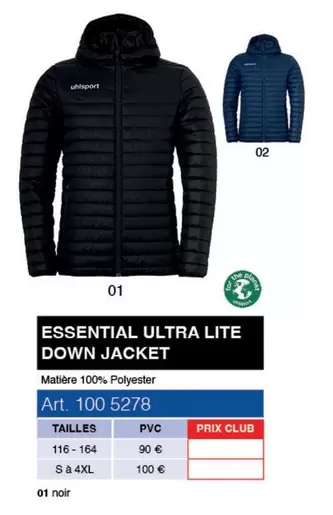 Uhlsport - Essential Ultra Lite Down Jacket offre sur uhlsport