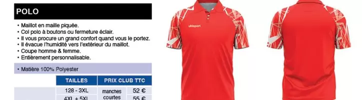 Polo offre à 52€ sur uhlsport