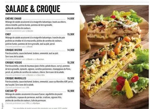 Salade & Croque offre à 14,6€ sur Les 3 brasseurs