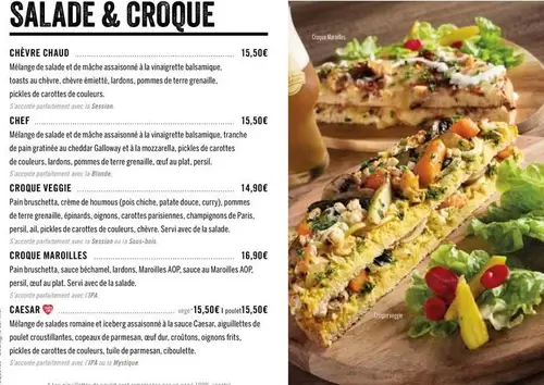 Salade & Croque offre à 15,5€ sur Les 3 brasseurs