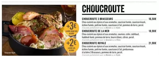 Choucroute 3 Brasseurs offre à 16,5€ sur Les 3 brasseurs