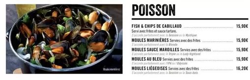 Poisson , Fish & Chips De Cabillaud offre à 15,9€ sur Les 3 brasseurs