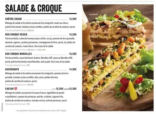 Salade & Croque offre à 13,5€ sur Les 3 brasseurs