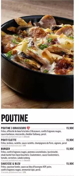 Poutine offre à 15,9€ sur Les 3 brasseurs