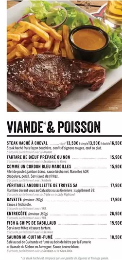 Viande & Poisson : Steak Haché À Cheval offre à 13,5€ sur Les 3 brasseurs