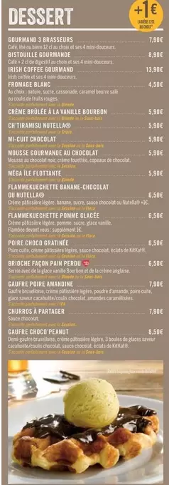 Dessert offre à 7,9€ sur Les 3 brasseurs