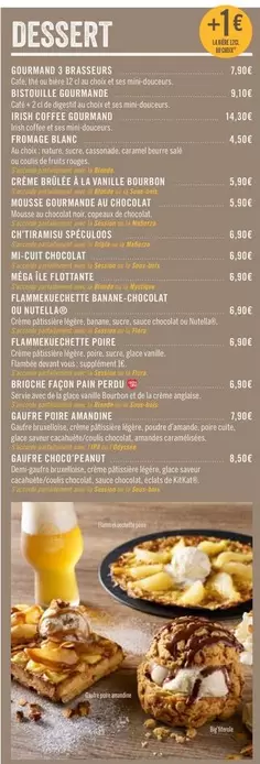 Dessert offre sur Les 3 brasseurs