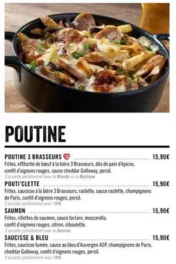 Poutine offre à 15,9€ sur Les 3 brasseurs