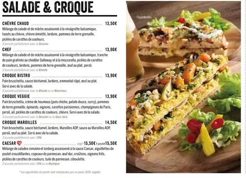 Salade & Croque offre sur Les 3 brasseurs