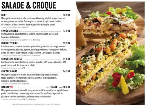 Salade & Croque Chef offre sur Les 3 brasseurs