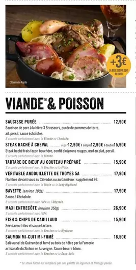 Viande & Poisson offre sur Les 3 brasseurs