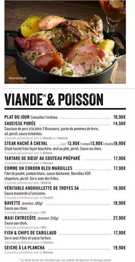 Viande & Poisson offre sur Les 3 brasseurs