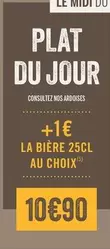 Plat Du Jour offre à 10,9€ sur Les 3 brasseurs