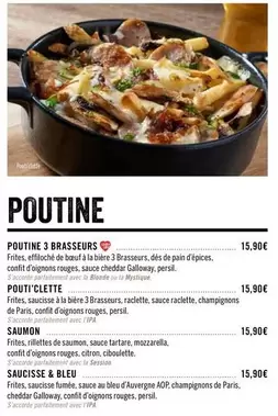 Poutine offre sur Les 3 brasseurs