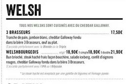 Welsh 3 Brasseurs offre à 17,5€ sur Les 3 brasseurs