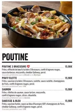 Poutine offre sur Les 3 brasseurs