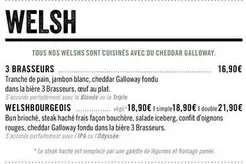 Welsh  offre à 16,9€ sur Les 3 brasseurs