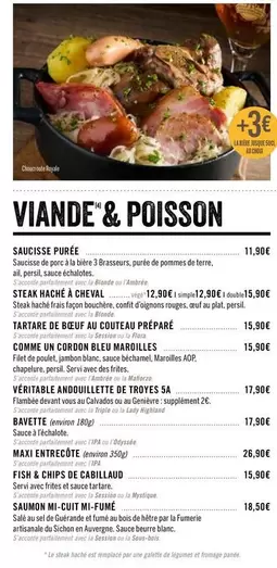 Viande & Poisson offre sur Les 3 brasseurs