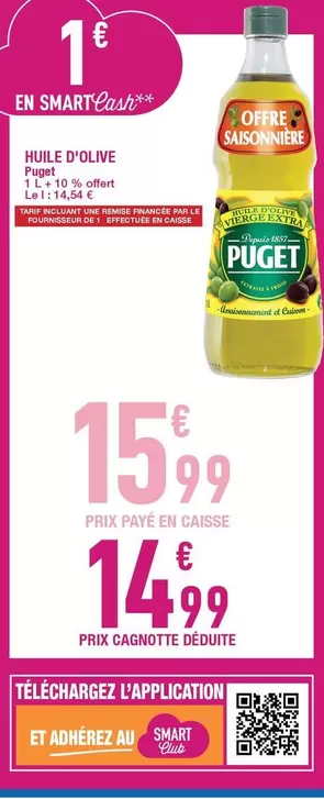 Puget - Huile D'olive offre à 15,99€ sur Carrefour