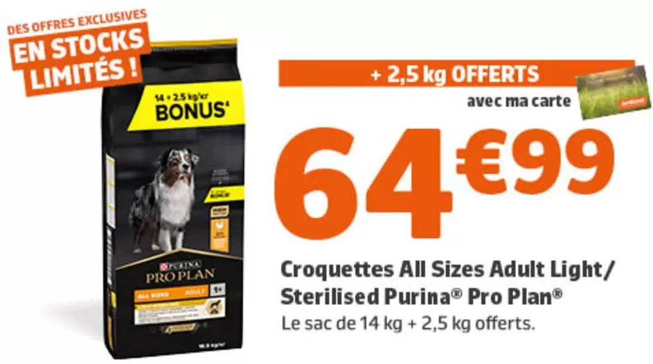 Purina Croquettes All Sizes Adult Light/Stérilisé - Alimentation équilibrée pour chats adultes, faible en calories