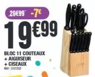 Bloc 11 Couteaux + Aiguiseur + Ciseaux