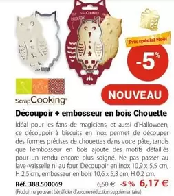 Scrapcooking - Découpoir + Embosseur En Bois Chouette offre à 6,17€ sur Mathon