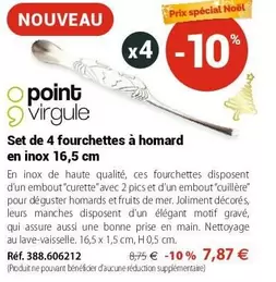 Set De 4 Fourchettes À Homard En Inox  offre à 7,87€ sur Mathon