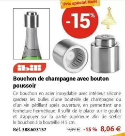 Ibili - Bouchon De Champagne Avec Bouton Poussoir offre à 8,06€ sur Mathon