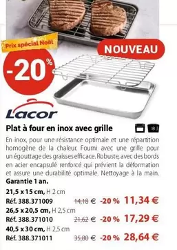 Lacor - Plat À Four En Inox Avec Grille offre à 11,34€ sur Mathon