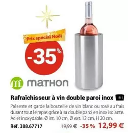 Mathon - Rafraîchisseur À Vin Double Paroi Inox offre à 12,99€ sur Mathon