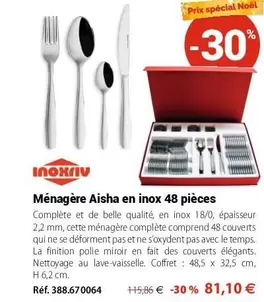 Inoxriv - Ménagère Aisha En Inox 48 Pièces offre à 81,1€ sur Mathon