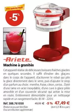 Ariete - Machine À Granités offre à 47,49€ sur Mathon