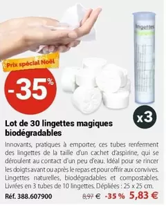 Lot De 30 Lingettes Magiques Biodégradables offre à 5,83€ sur Mathon