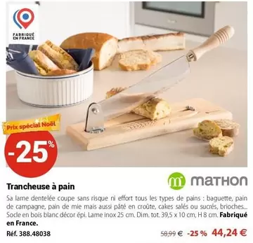 Mathon - Trancheuse À Pain offre à 44,24€ sur Mathon