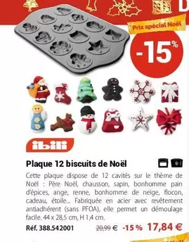 Ibili - Plaque 12 Biscuits De Noël offre à 17,84€ sur Mathon