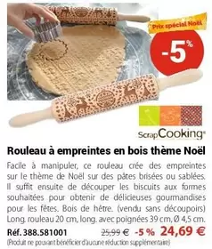 Scrapcooking - Rouleau À Empreintes En Bois Thème Noël offre à 24,69€ sur Mathon