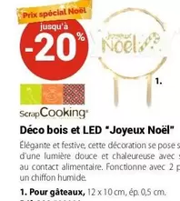 Scrapcooking - Déco Bois Et Led "Joyeux Noël" offre à 6,5€ sur Mathon