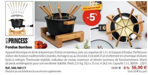 Princess - Fondue Bamboo offre à 56,9€ sur Mathon