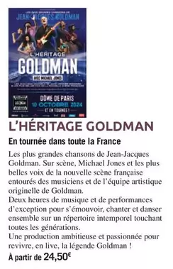 L'heritage Goldman offre à 24,5€ sur Carrefour City