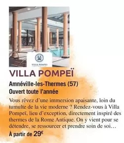 Villa Pompei offre à 29€ sur Carrefour City