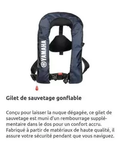 Yamaha - Gilet De Sauvetage Gonflable offre sur Yamaha