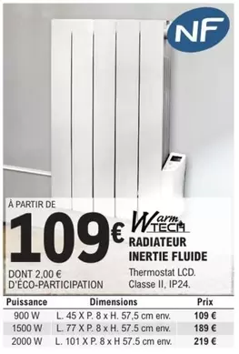  Radiateur Inertie Fluide offre à 109€ sur E.Leclerc Brico