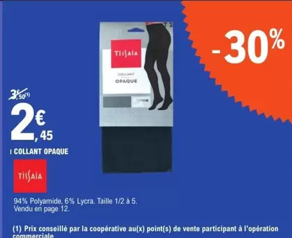 Lycra - Collant Opaque offre à 2,45€ sur E.Leclerc