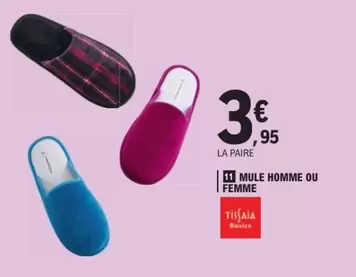 Mule Homme Ou Femme offre à 3,95€ sur E.Leclerc