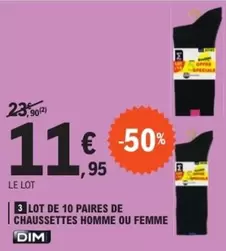 Dim - Lot De 10 Paires De Chaussettes Homme Ou Femme offre à 11,95€ sur E.Leclerc