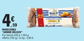 Armor Délices - Madeleines offre à 4,59€ sur E.Leclerc